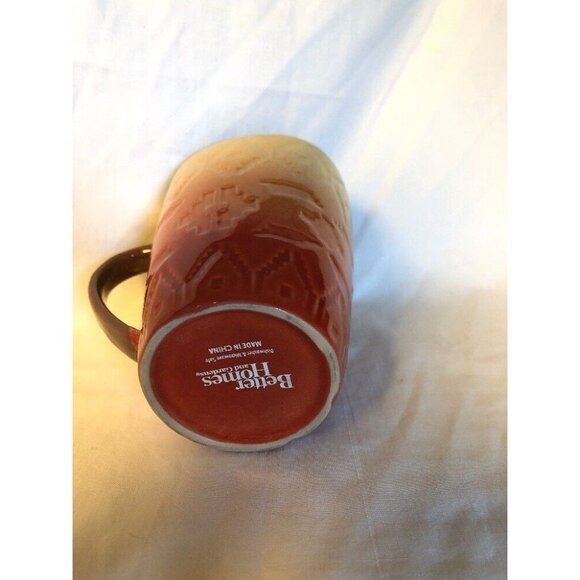 Southwest Fall Mug Red Yellow Brown Orange Ceramic Better Homes 2 Lot - Picture 7 of 14